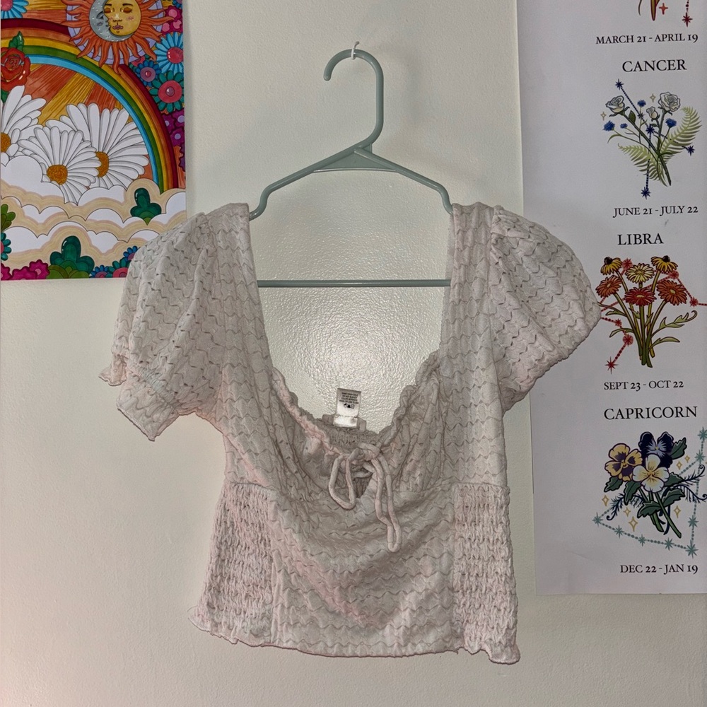 Cream Crop Top